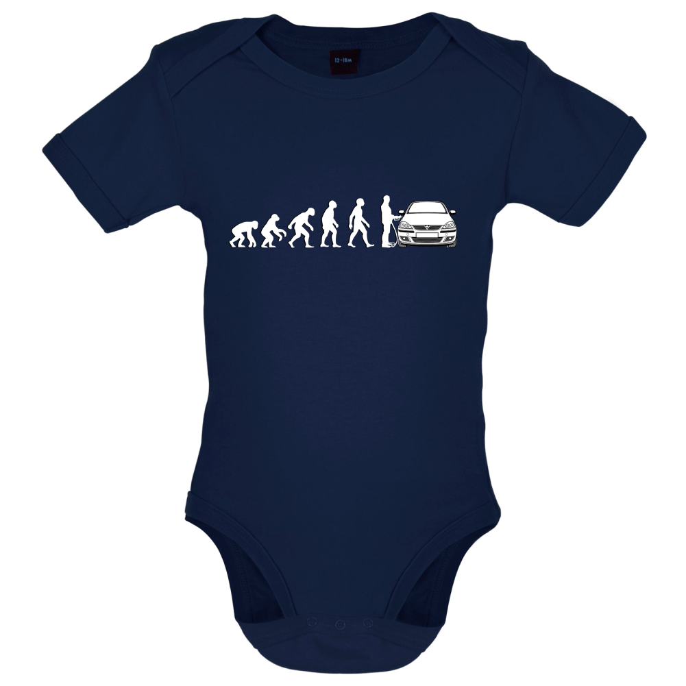 Evolution of Man Corsa Driver Baby T Shirt