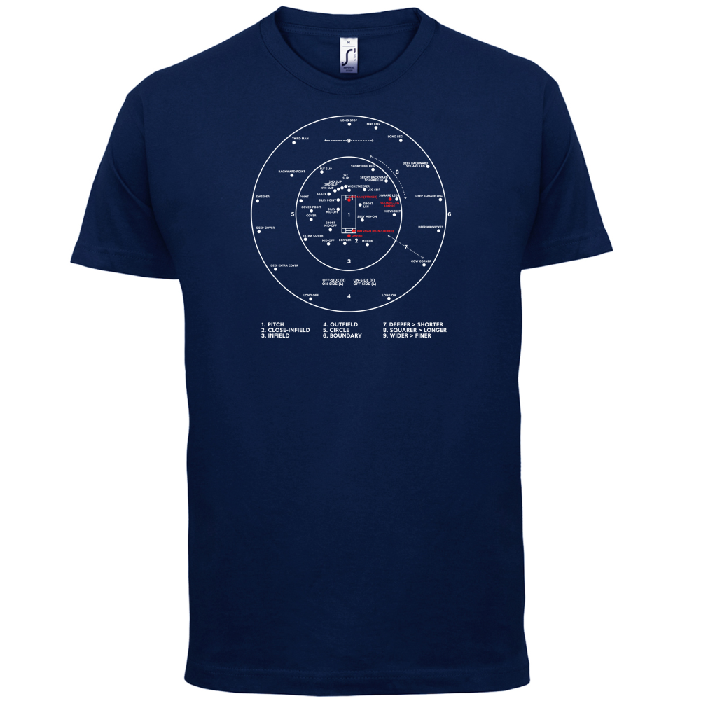 Cricket Ground Diagram T Shirt