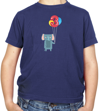 3rd Birthday Elephant Kids T Shirt