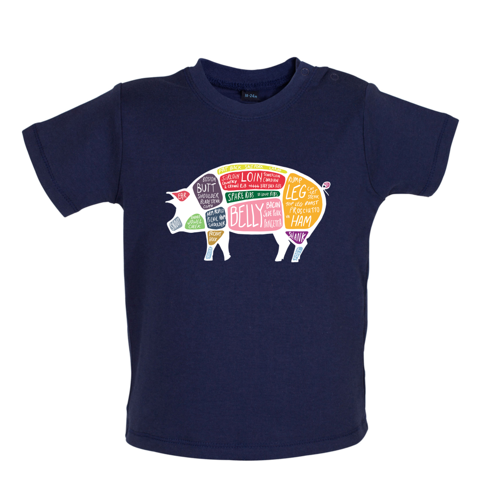 Butcher Pig Diagram Baby T Shirt