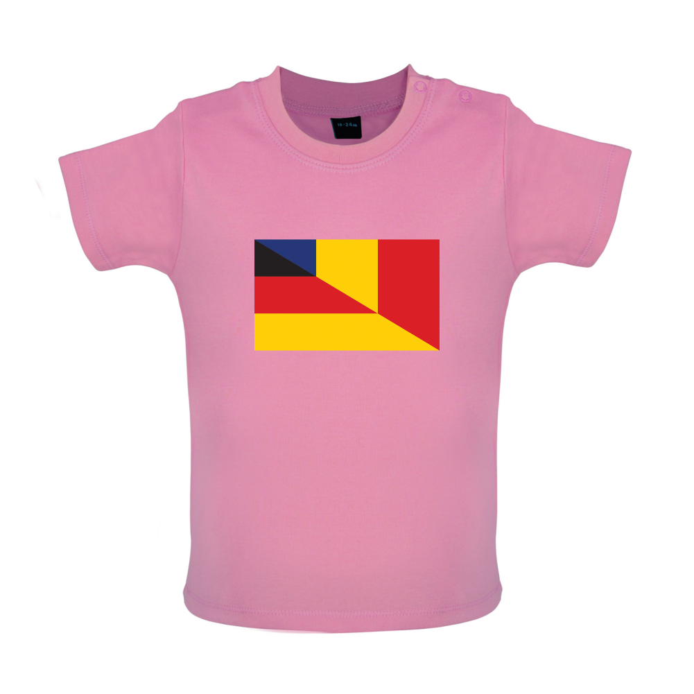 Half German Half Romanian Flag Baby T Shirt