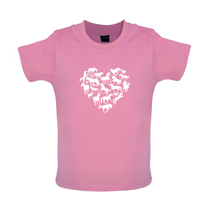 Love Heart Horse Baby T Shirt