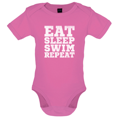 Eat Sleep Swim Repeat Baby T Shirt