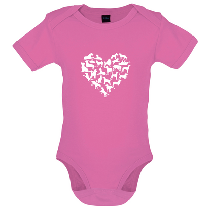 Love Heart Dogs Baby T Shirt