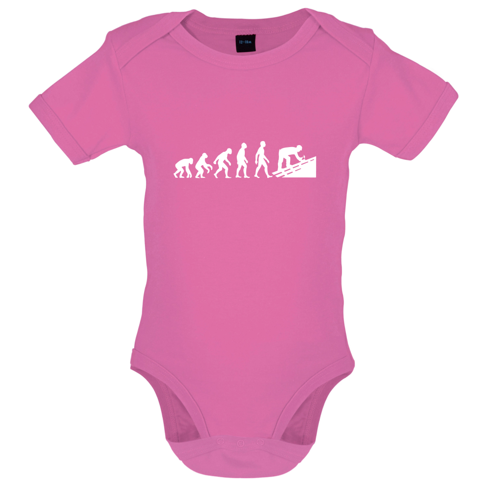 Evolution Of Man Roofer Baby T Shirt