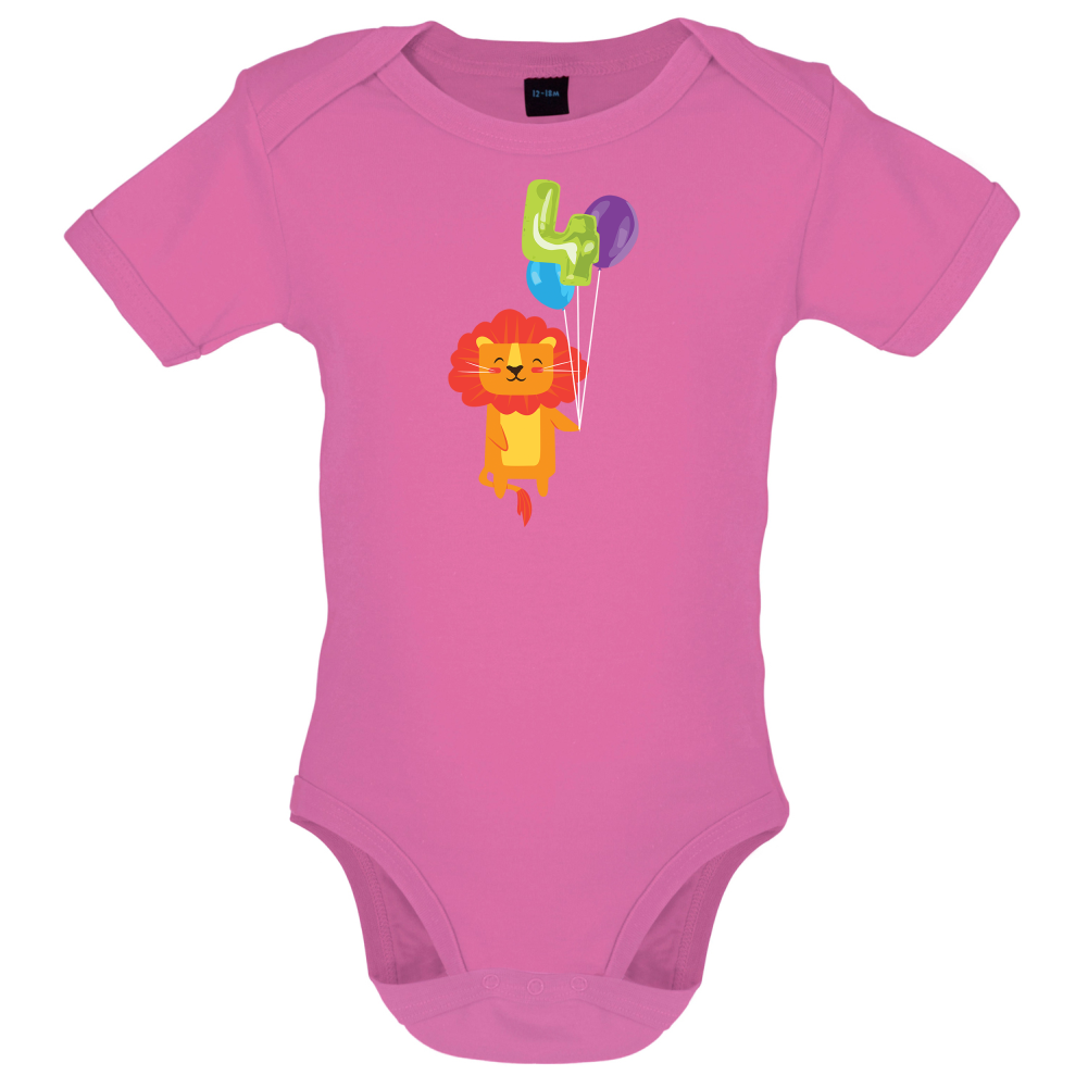 4th Birthday Lion Baby T Shirt