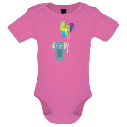 4th Birthday Elephant Baby T Shirt