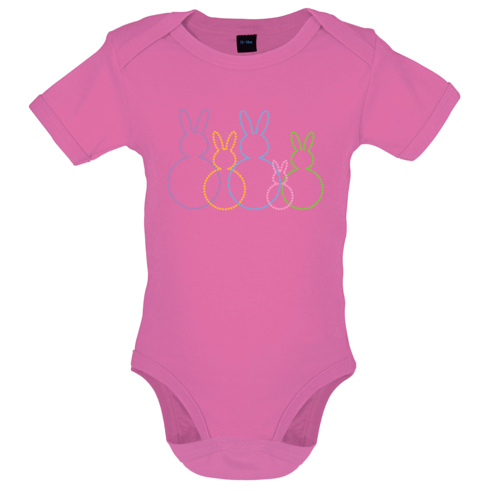 Bunny Family Outline Baby T Shirt