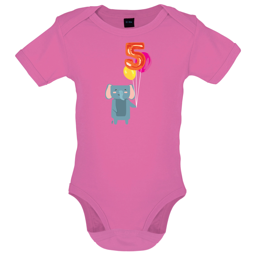 5th Birthday Elephant Baby T Shirt