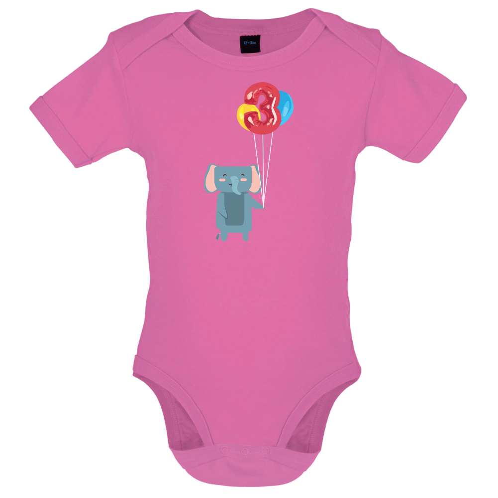 3rd Birthday Elephant Baby T Shirt