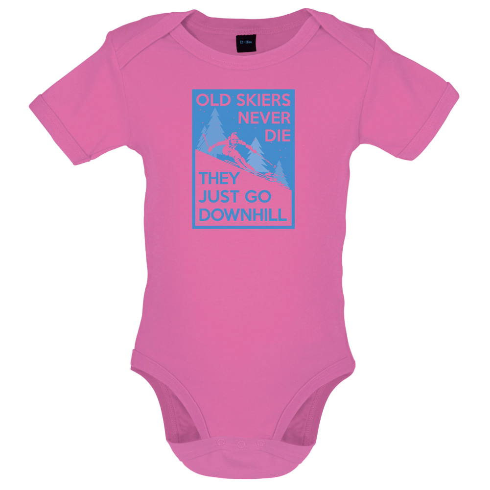 Skiers Go Downhill Baby T Shirt