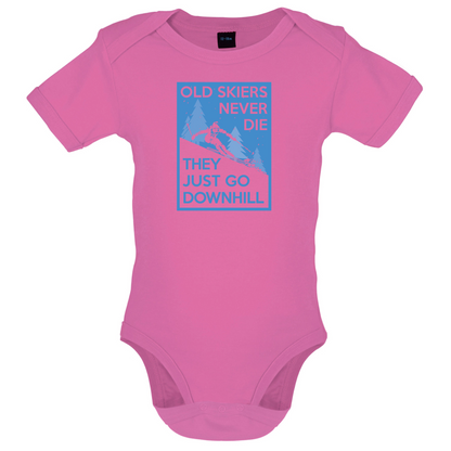 Skiers Go Downhill Baby T Shirt