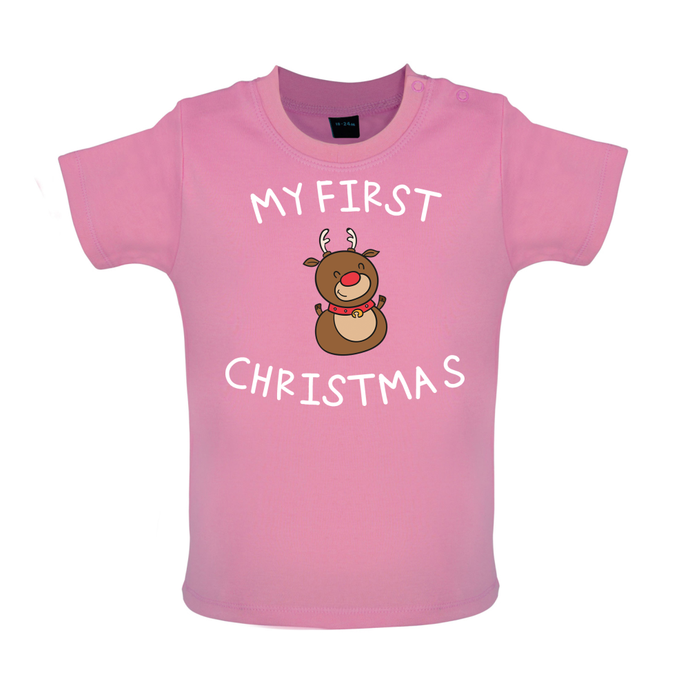 Reindeer First Xmas Baby T Shirt