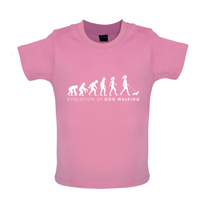 Evolution Of Woman Dog Walking Baby T Shirt