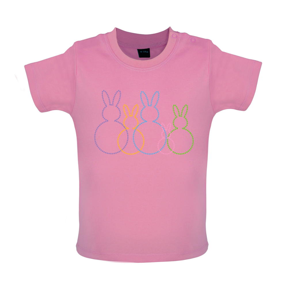 Bunny Family Outline Baby T Shirt