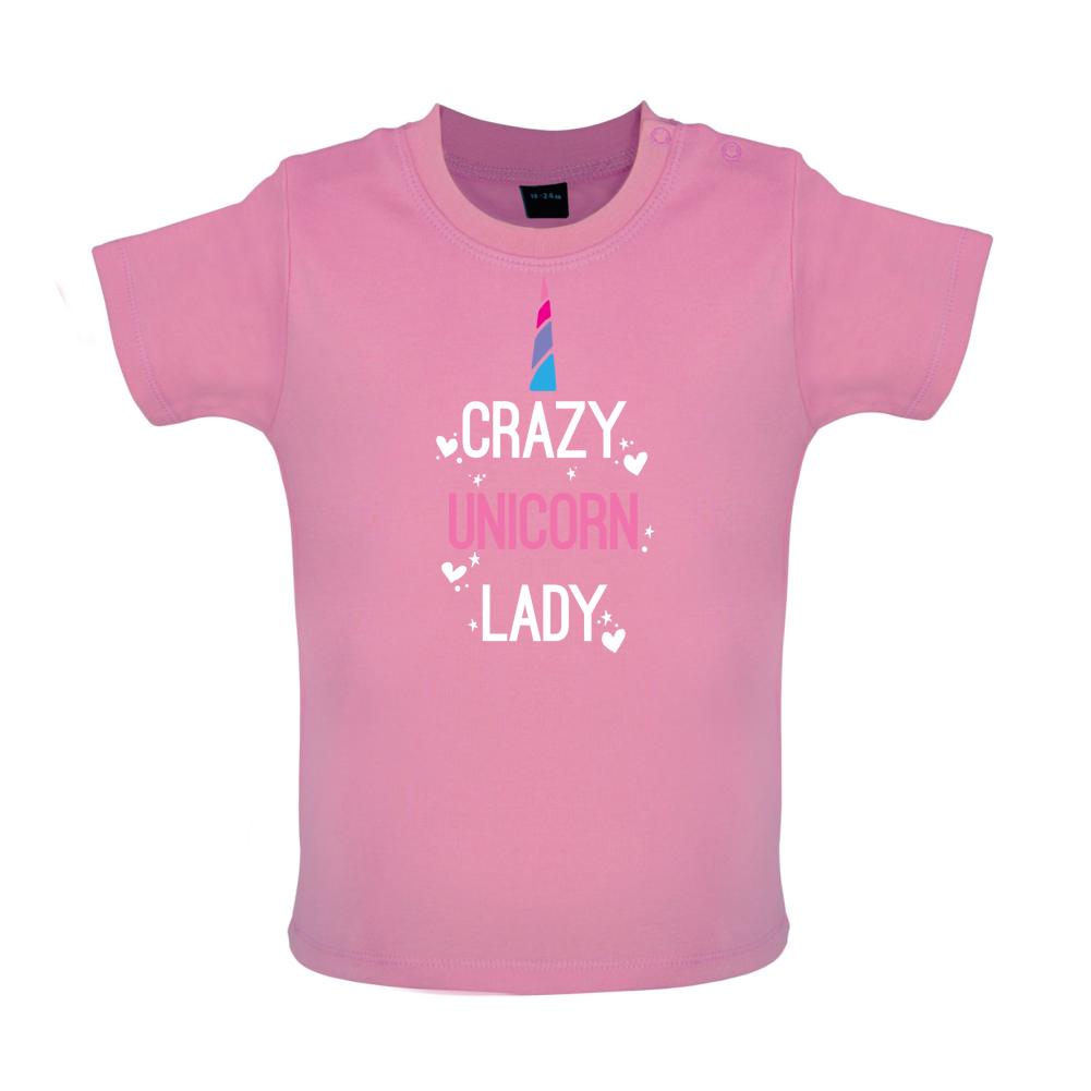 Crazy Unicorn Lady Baby T Shirt