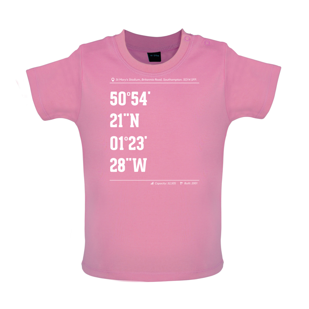 Stadium Coordinates Southampton Baby T Shirt