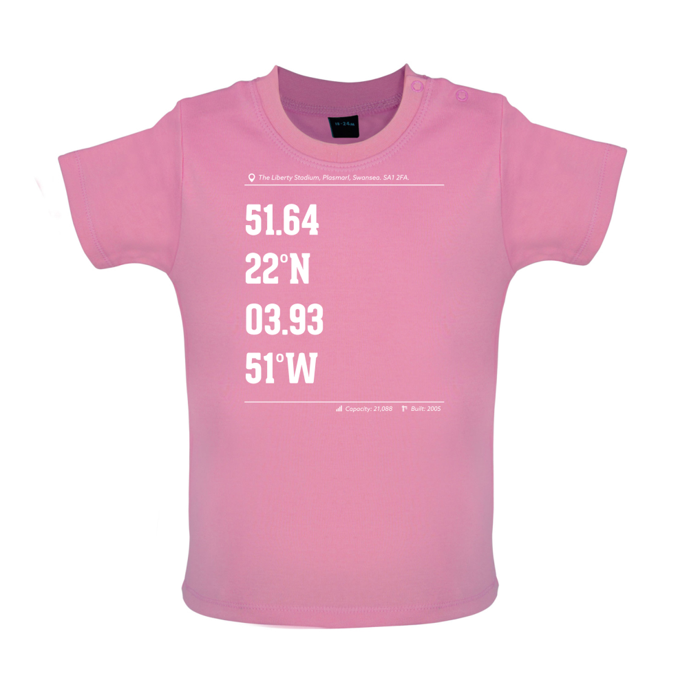 Stadium Coordinates Swansea Baby T Shirt