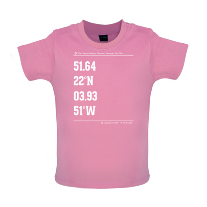 Stadium Coordinates Swansea Baby T Shirt