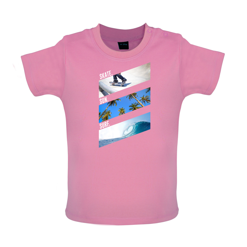 Skate Sun Surf Baby T Shirt