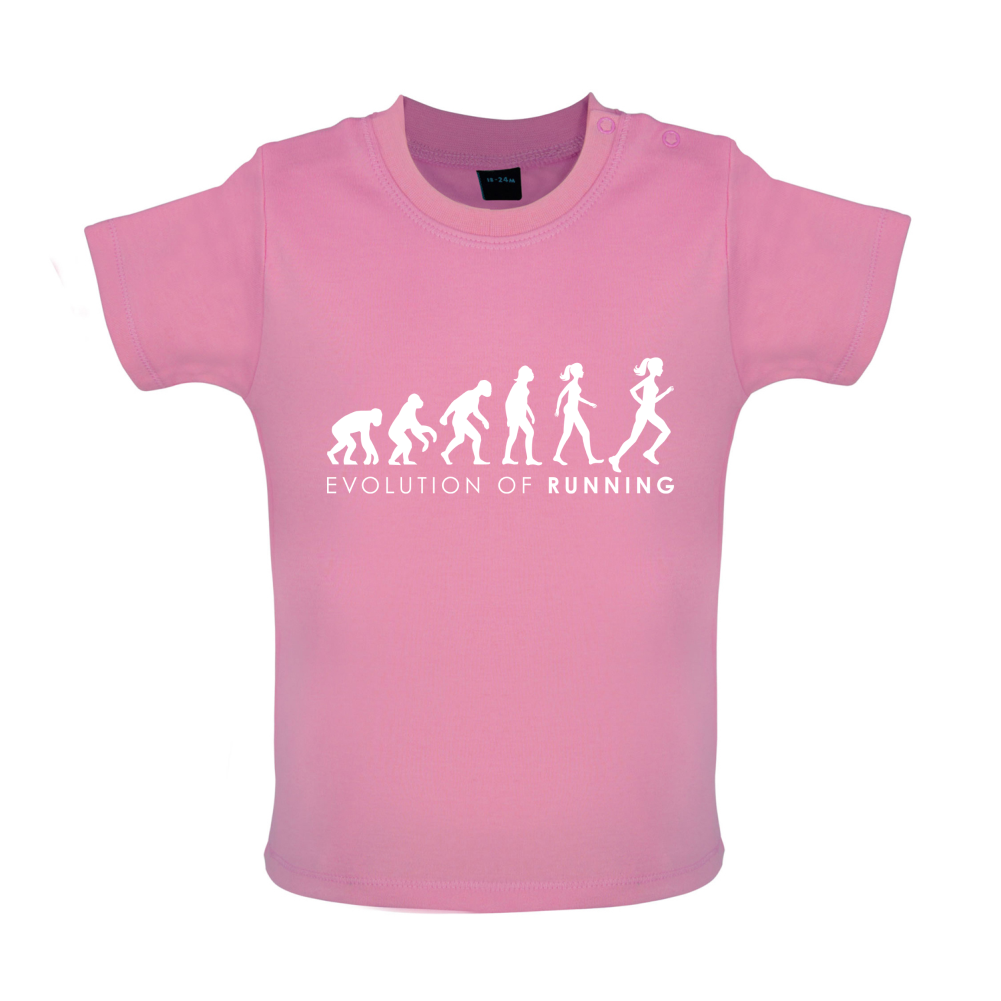Evolution Of Woman Running Baby T Shirt