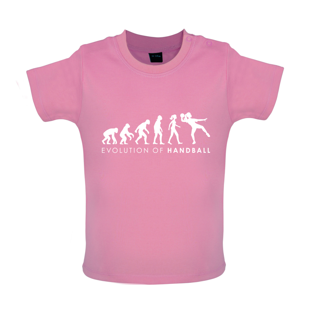 Evolution Of Woman Handball Baby T Shirt