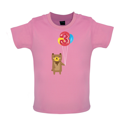 3rd Birthday Bear Baby T Shirt