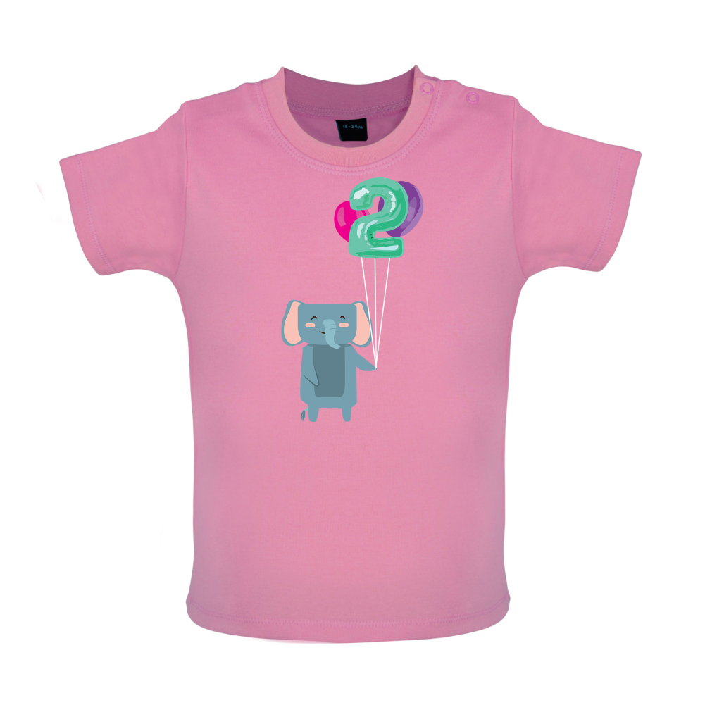 2nd Birthday Elephant Baby T Shirt