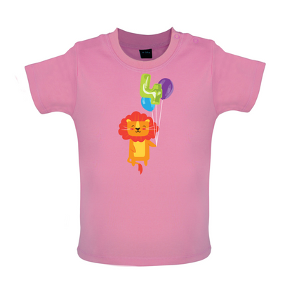 4th Birthday Lion Baby T Shirt