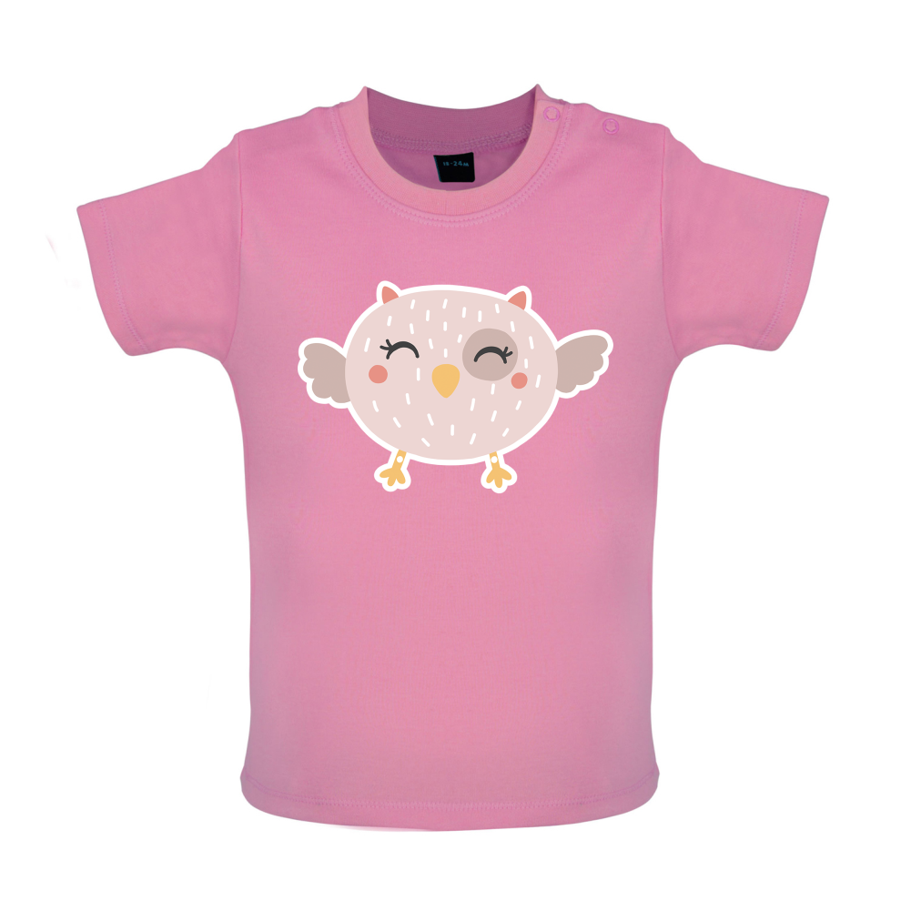 Smiley Face Baby Owl Baby T Shirt