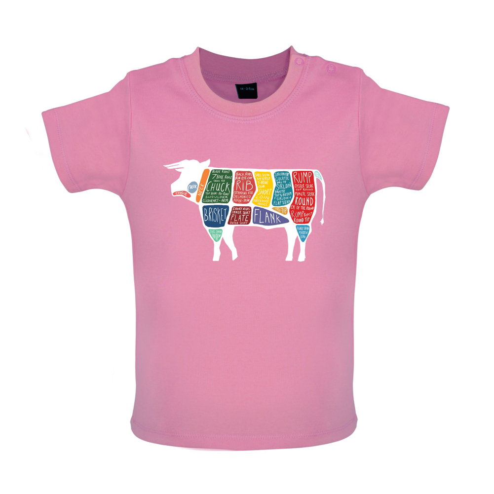 Butcher Cow Diagram Baby T Shirt