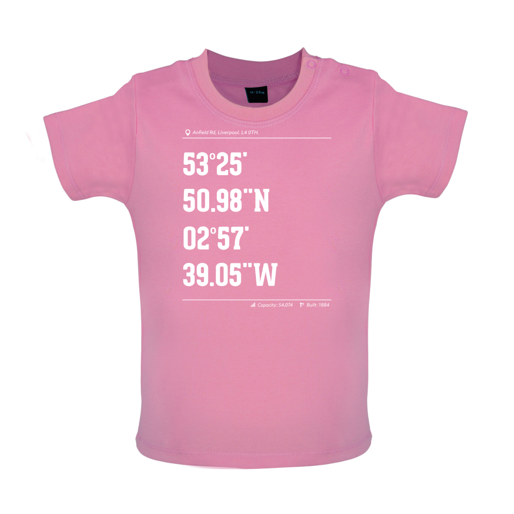 Stadium Coordinates Liverpool Baby T Shirt