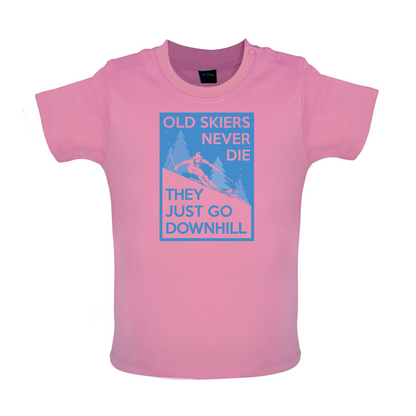 Skiers Go Downhill Baby T Shirt