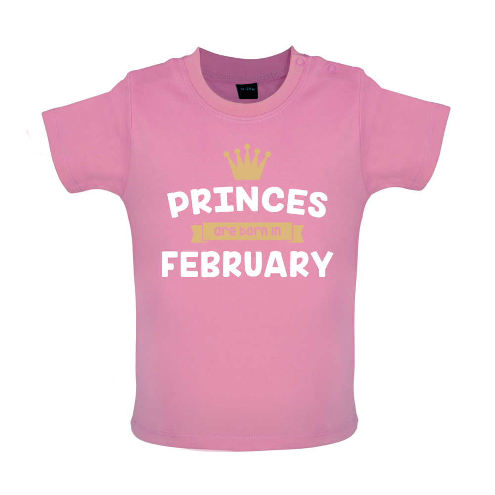 Princes Are Born In February Baby T Shirt