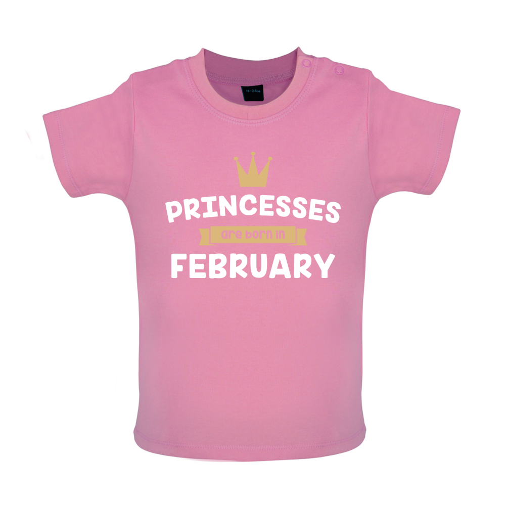Princesses Are Born In February Baby T Shirt