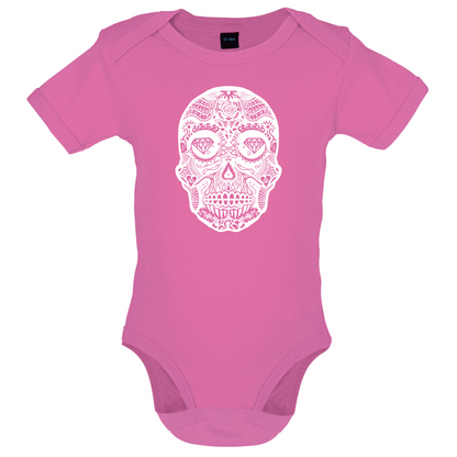 Mexican Sugar Candy Skull Baby T Shirt
