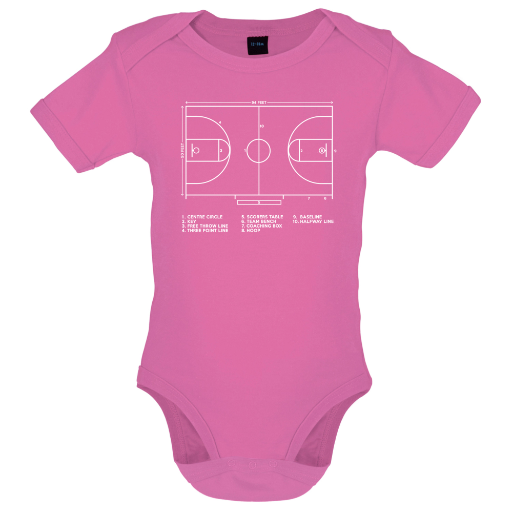 Basketball Court Diagram Baby T Shirt