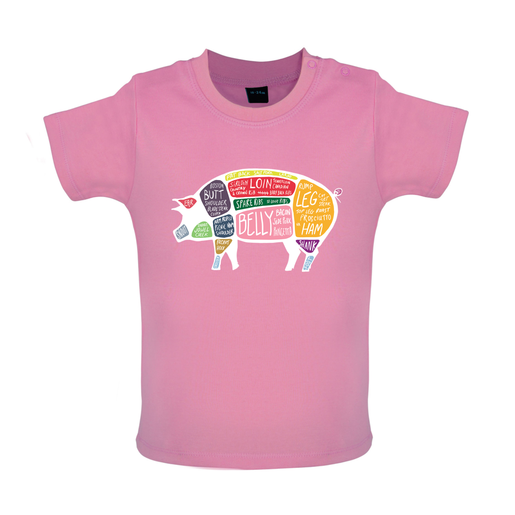 Butcher Pig Diagram Baby T Shirt