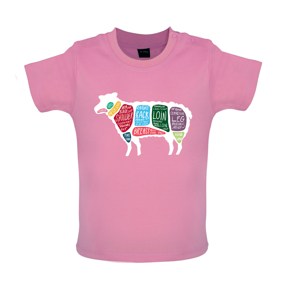 Butcher Sheep Diagram Baby T Shirt
