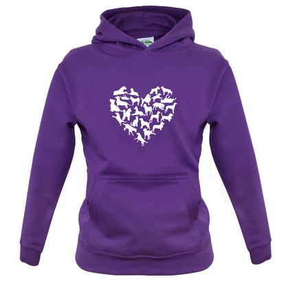 Love Heart Dogs Kids T Shirt