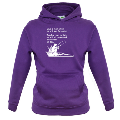 Fishing - He'll Drink Beer All Day Kids T Shirt