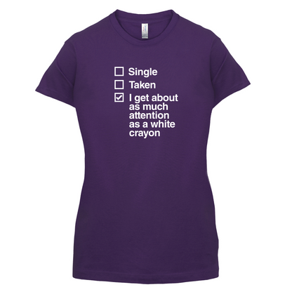 Single Taken White Crayon T Shirt