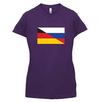 Half German Half Russian Flag T Shirt