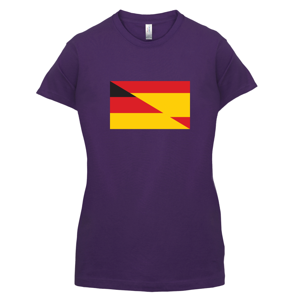 Half German Half Spanish Flag T Shirt