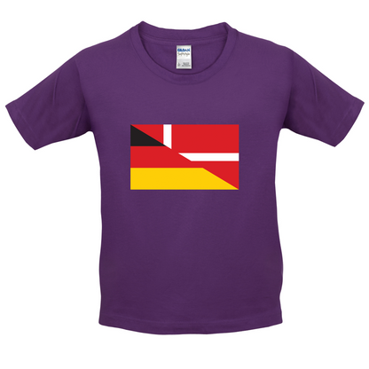 Half German Half Danish Flag Kids T Shirt
