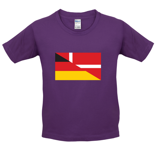 Half German Half Danish Flag Kids T Shirt