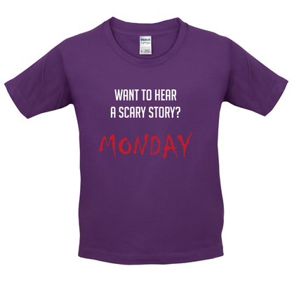 Scary Story, Monday Kids T Shirt