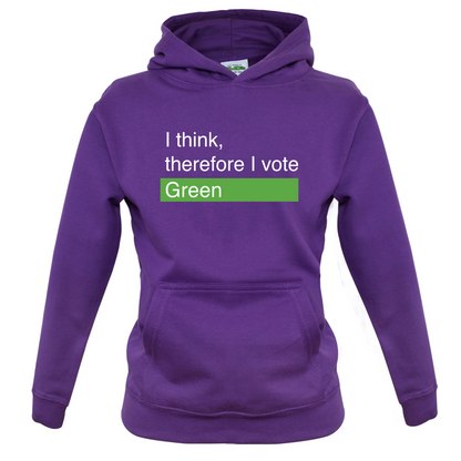 I think, therefore I vote Green Kids T Shirt