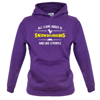 All I Care About Is Snowboarding Kids T Shirt
