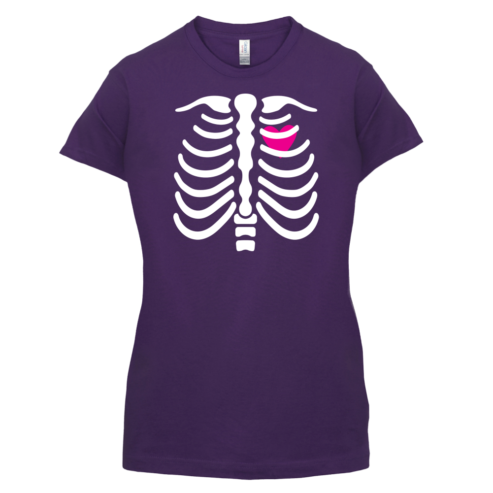 Pink Heart Skeleton T Shirt